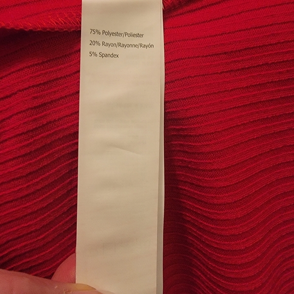 Red Forever 21 Women's Turtleneck Lettuce Edge Crop Top - Picture 8 of 8